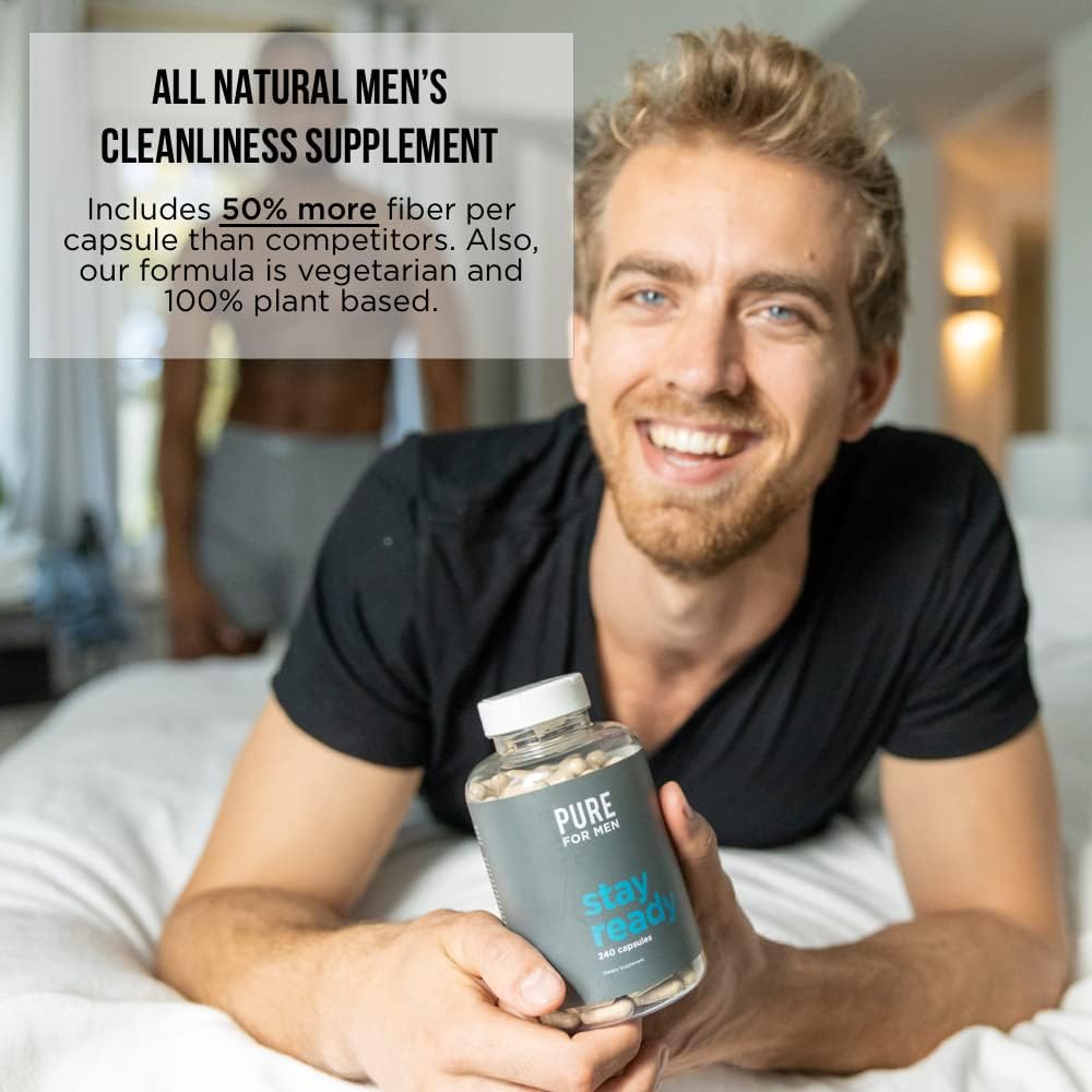 Vegan Fiber Supplement and Eco-Friendly Wipes for Cleanliness - 120 Capsules + 48 Count Stay Ready Wipes