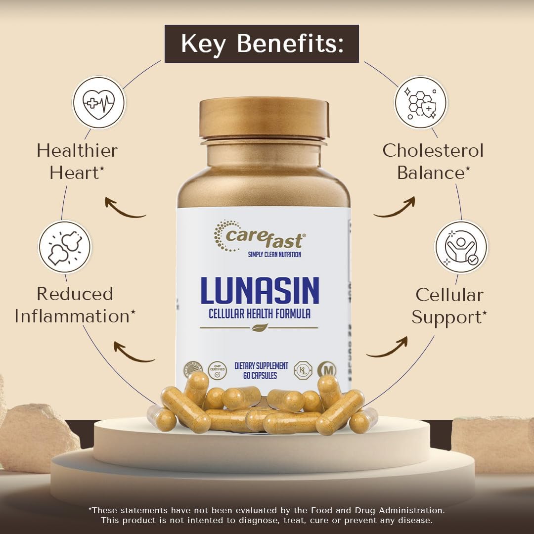 Vegan-Friendly CAREFAST Lunasin Supplement for Cellular Health and Wellness with Triple-Antioxidant Defense