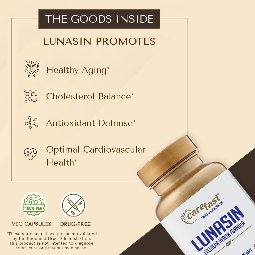 Vegan-Friendly CAREFAST Lunasin Supplement for Cellular Health and Wellness with Triple-Antioxidant Defense