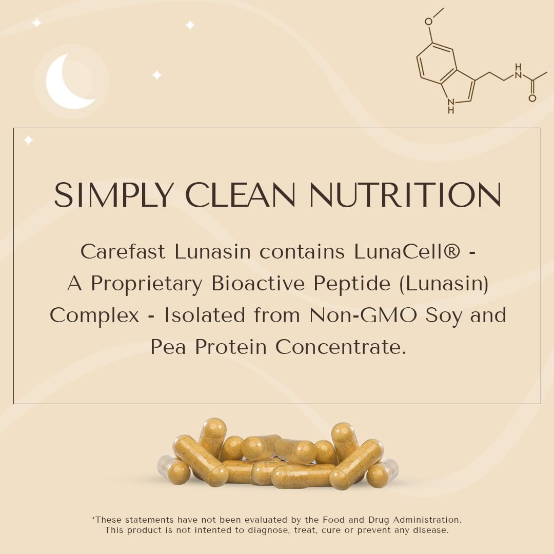 Vegan-Friendly CAREFAST Lunasin Supplement for Cellular Health and Wellness with Triple-Antioxidant Defense