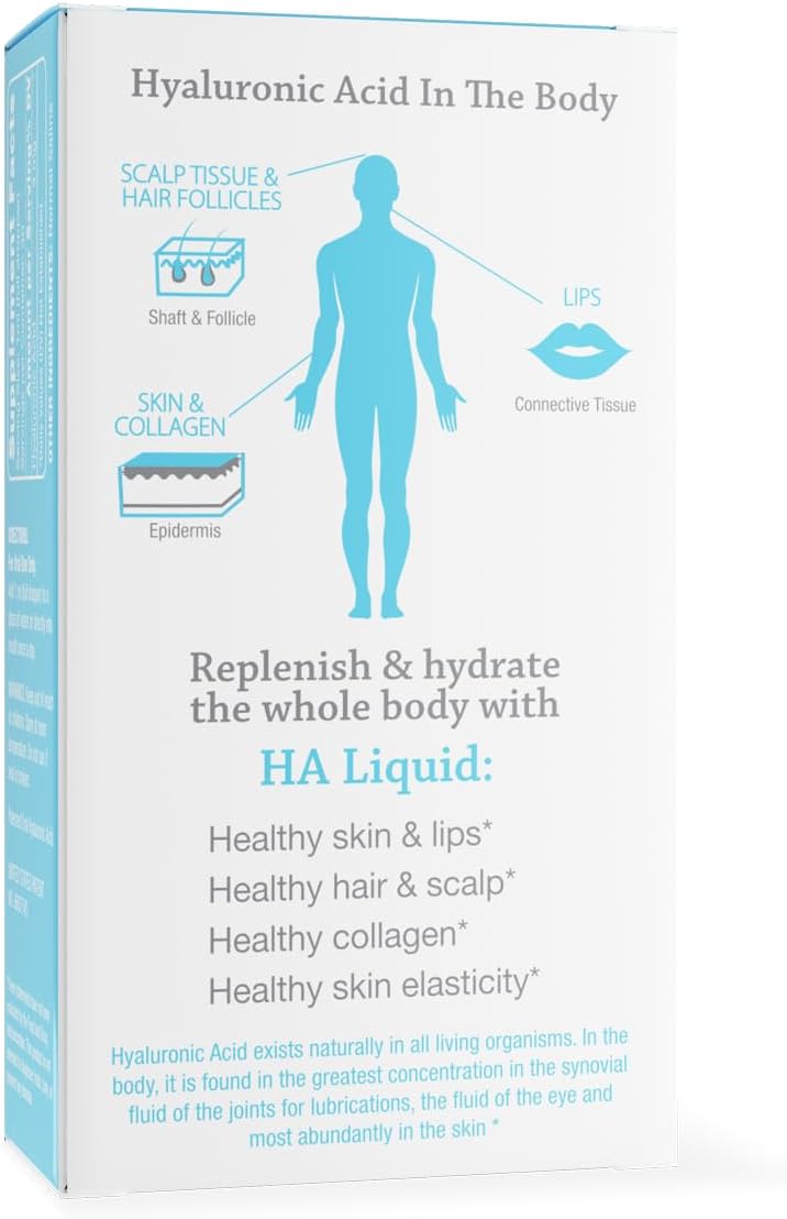 Vegan-Friendly Hyaluronic Acid Liquid Supplement for Daily Skincare - 30 ml Dietary Supplement for Beauty