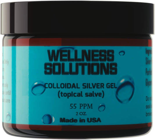 Vegan Gluten-Free Colloidal Silver Gel for Wellness Solutions - Topical Gel - 2 oz.