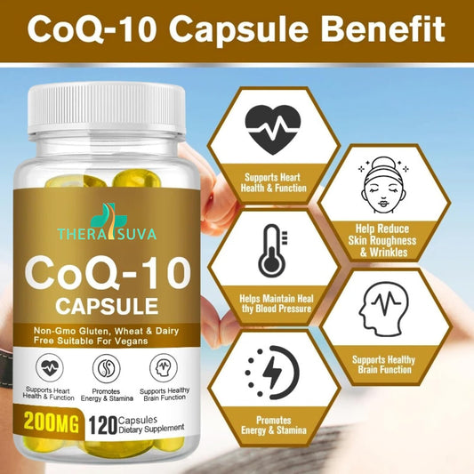 Vegan Gluten-Free CoQ10 Supplement for Heart Health, Stamina, and Brain Function - 120 Servings
