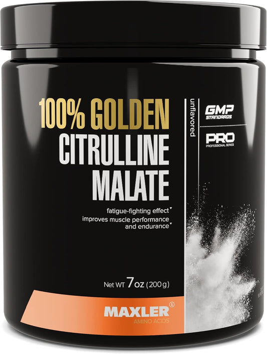 Vegan Golden Citrulline Malate Powder for Endurance & Recovery - Gluten Free Pre Workout Amino Acid Supplement - 200g