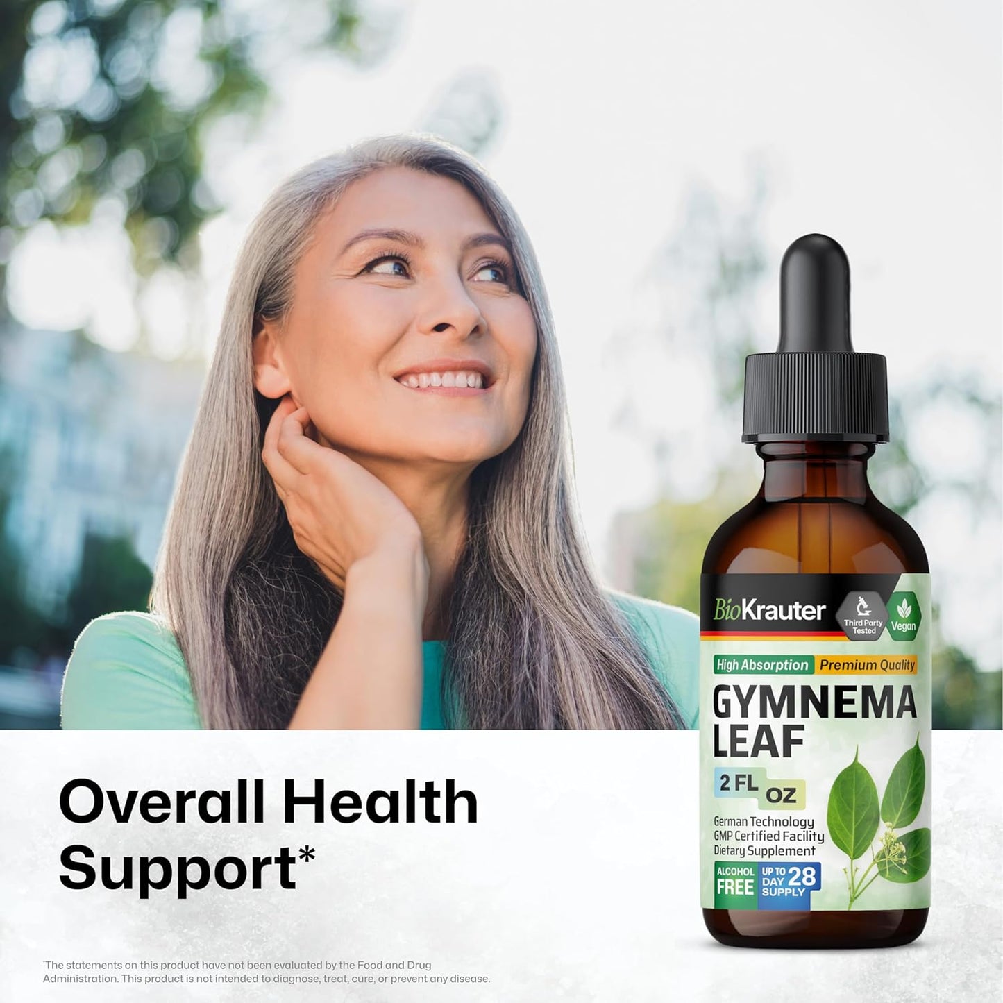 Vegan Gymnema Sylvestre Extract Drops - Alcohol and Sugar Free - 2 Fl.Oz. Leaf Extract