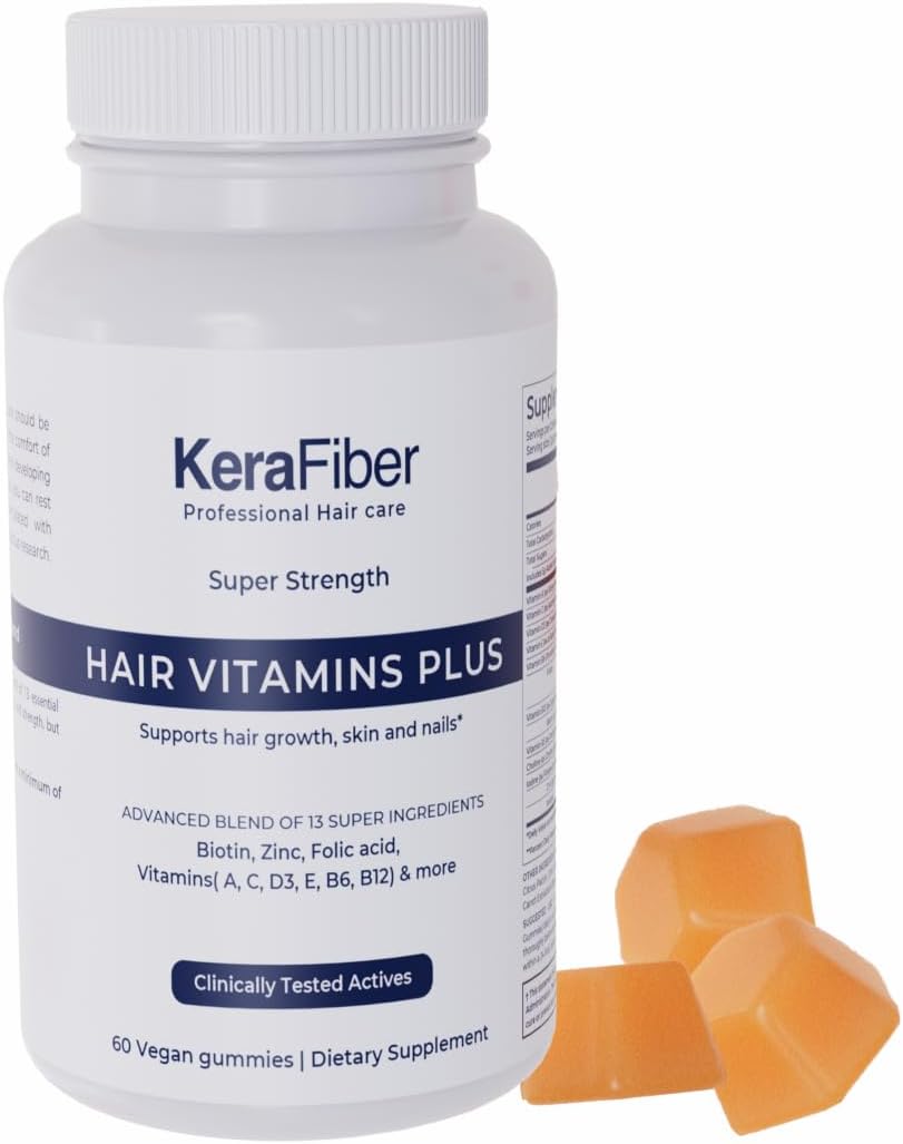 Vegan Hair Vitamins with Biotin, Zinc, and Vitamins for Hair Growth, Skin & Nails - 60 Gummies