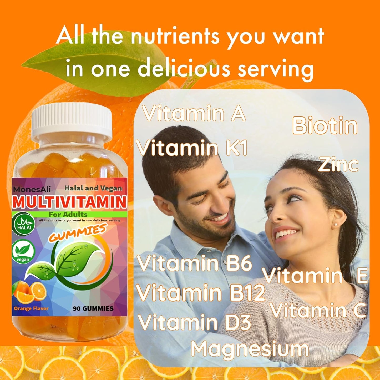 Vegan Halal Multivitamin Gummies for Men and Women - Daily Supplement