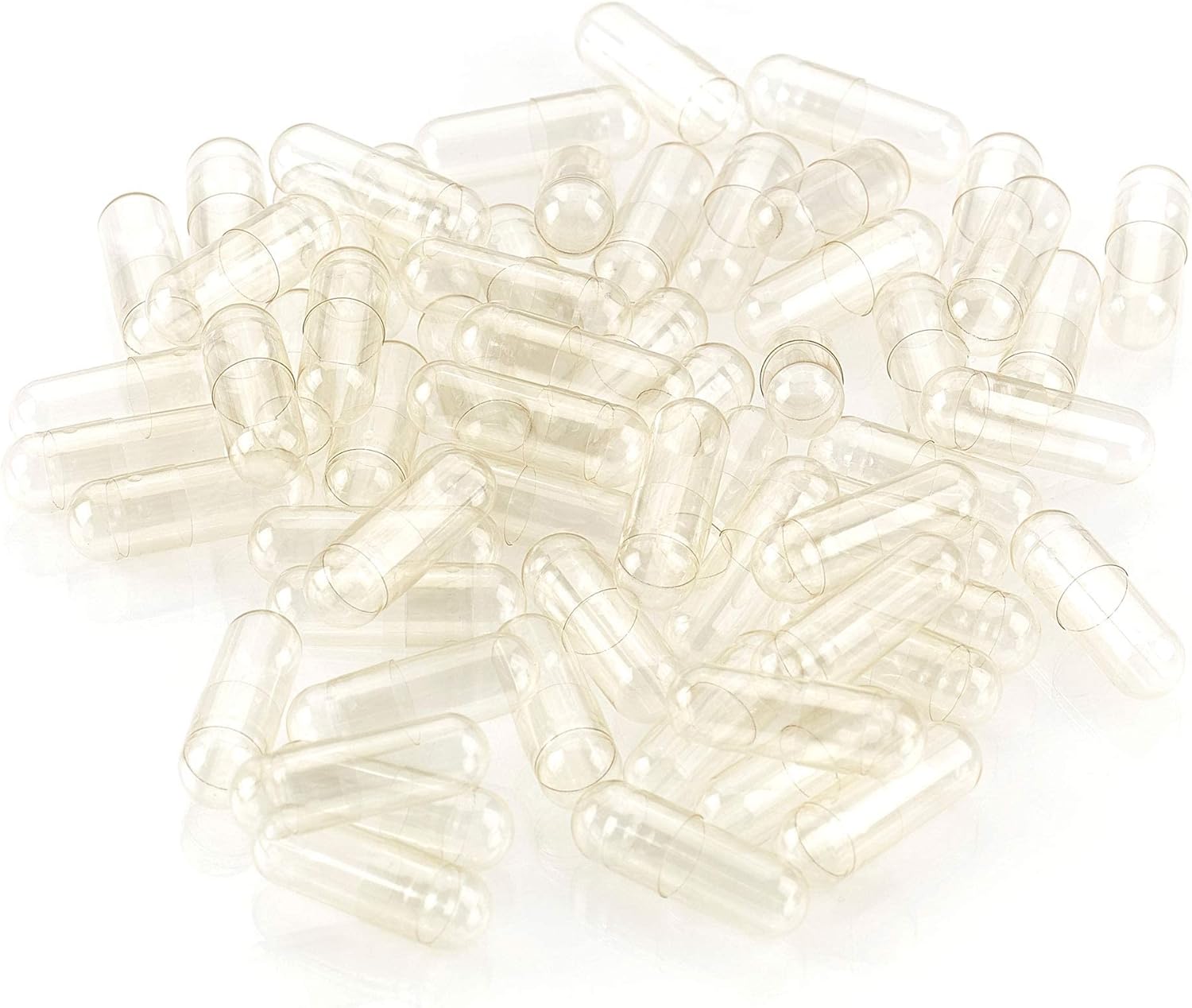 Vegan HPMC Clear Empty Capsules Size 1 - 500 Count for DIY Supplement Pills - Halal Kosher Hypromellose - Fits Tablet Presses & Filling Machines