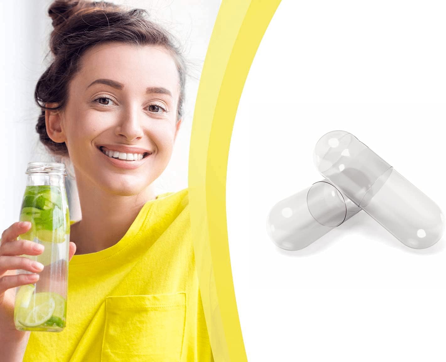 Vegan HPMC Clear Size 00 Capsules - 1000 Count, Non-Gelatin, DIY Supplements, Bulk Options