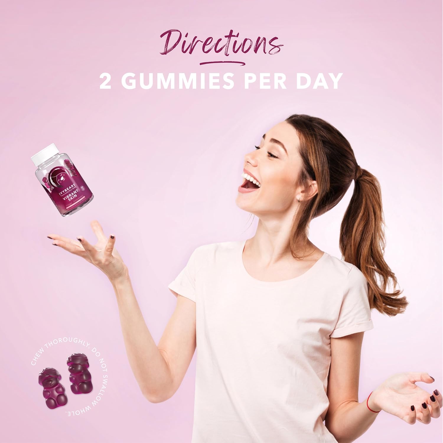 Vegan Hyaluronic Acid & Collagen Gummies for Radiant Skin | High-Potency Hydration & Elasticity | Youthful Glow | 60 Count