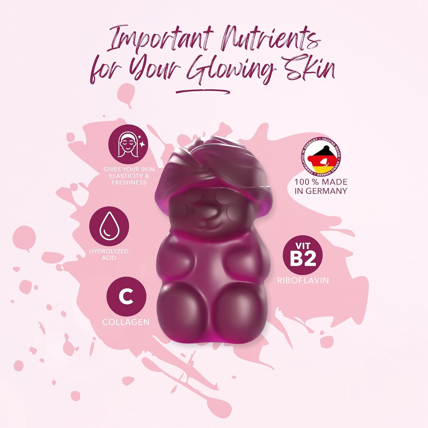 Vegan Hyaluronic Acid & Collagen Gummies for Radiant Skin | High-Potency Hydration & Elasticity | Youthful Glow | 60 Count