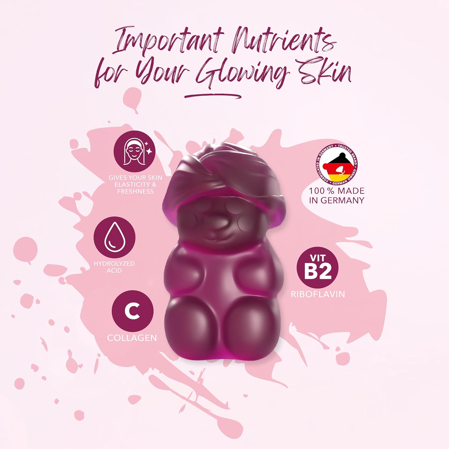 Vegan Hyaluronic Acid & Collagen Gummies for Radiant Skin | High-Potency Hydration & Elasticity | Youthful Glow | 60 Count