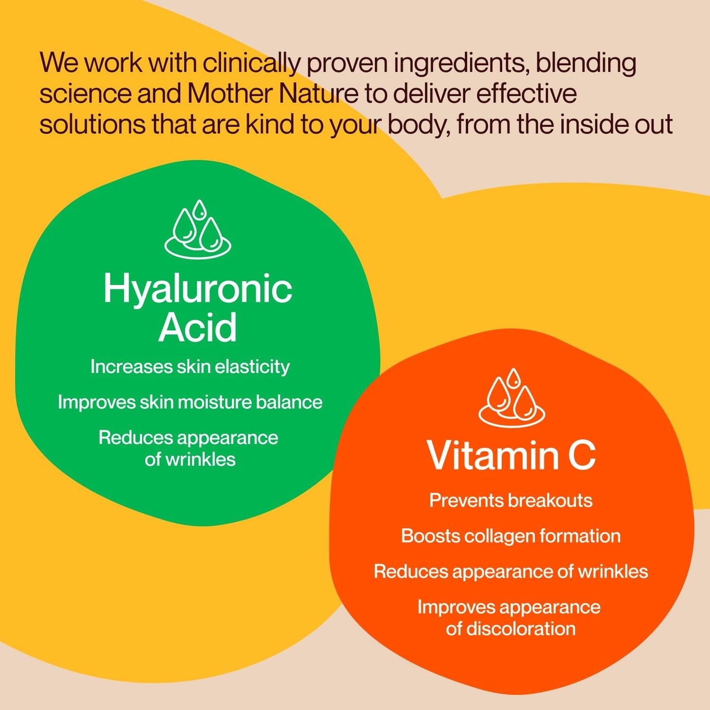 Vegan Hyaluronic Acid & Vitamin C Gummies for Bright, Dewy Skin - Non-GMO, Gelatin-Free, Orange Flavor - 30-Day Supply