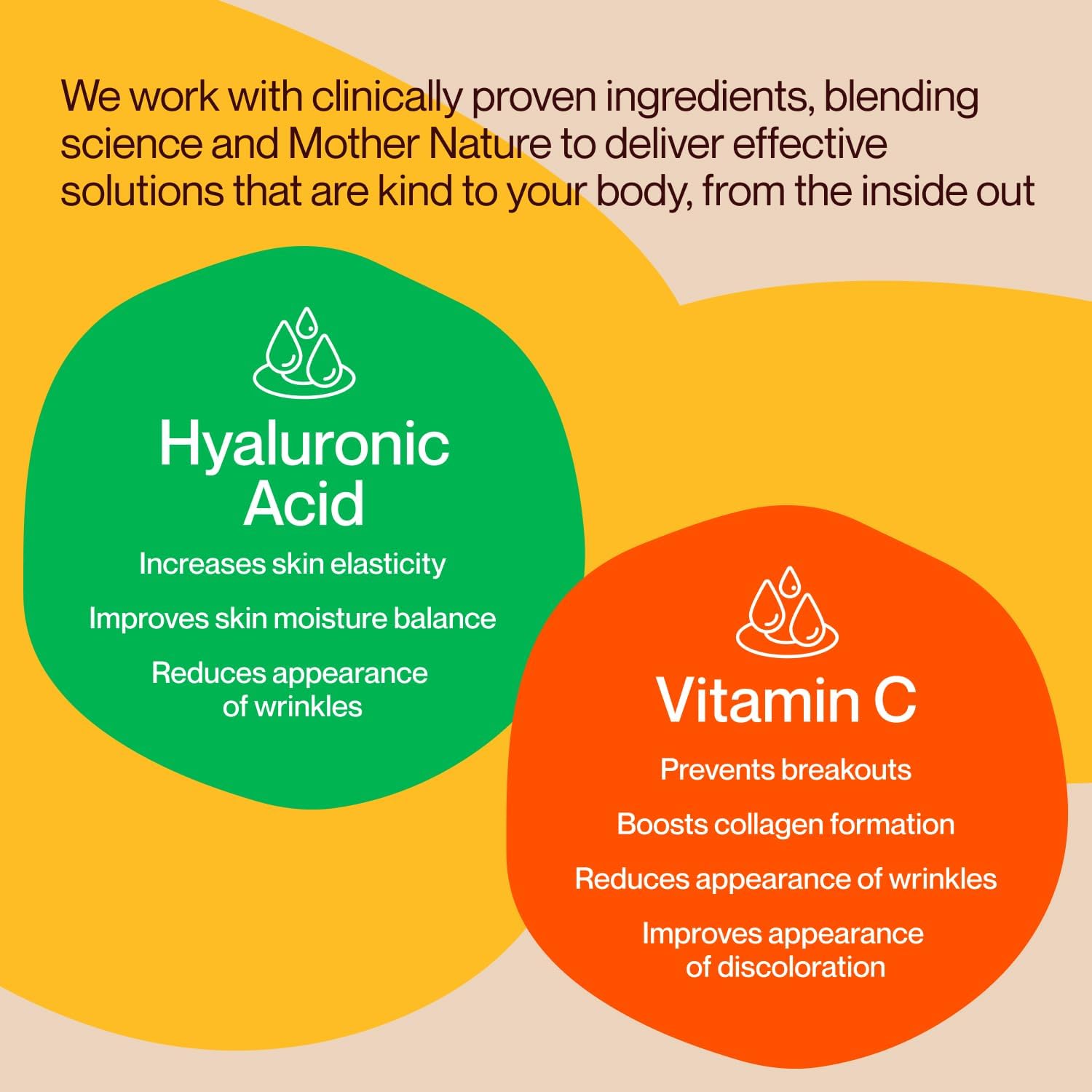 Vegan Hyaluronic Acid & Vitamin C Gummies for Bright, Dewy Skin - Non-GMO, Gelatin-Free, Orange Flavor - 30-Day Supply
