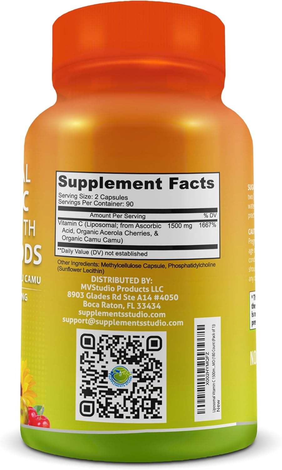 Vegan Immune Support Supplements Bundle: Liposomal Vitamin C 1500mg + Whole Food Multivitamin with Quercetin 500mg, Bromelain, Zinc