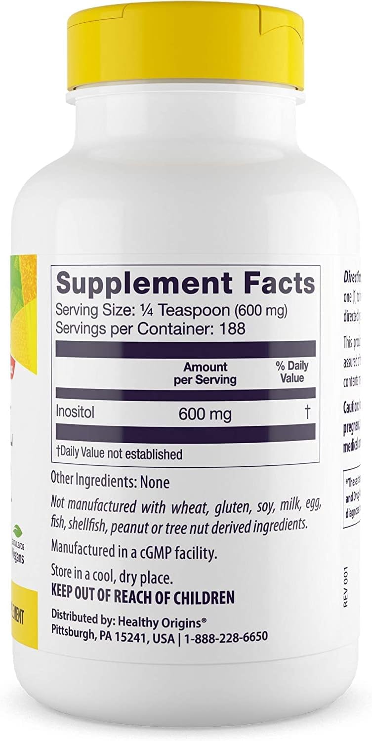 Vegan Inositol Powder for Skin, Hair & Nails - B8 Vitamin Supplement - 113.4g - Gluten-Free & Non-GMO - B Complex Family