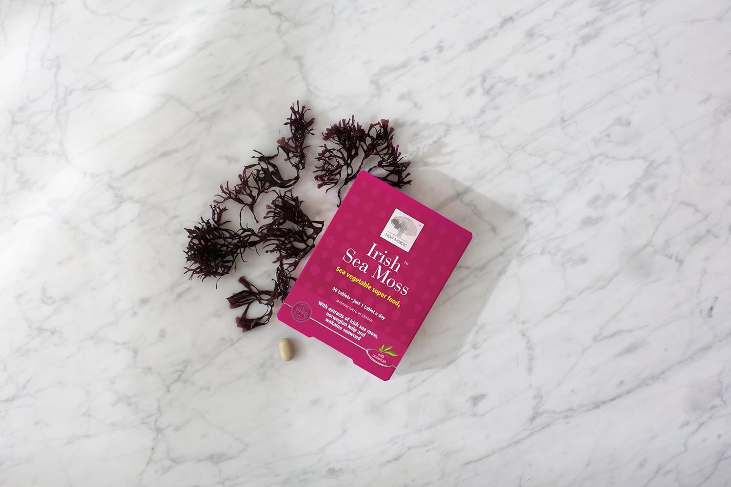 Vegan Irish Sea Moss Extract Tablets with Tri-Algae Complex - Gluten Free, Raw Powder - 30 Tablets