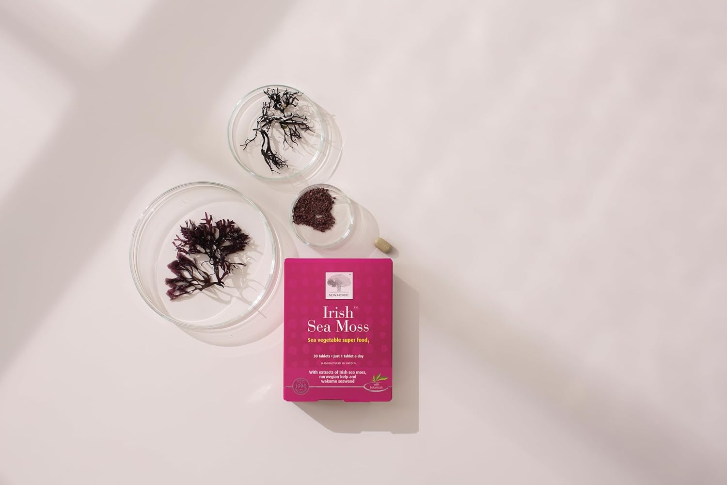 Vegan Irish Sea Moss Extract Tablets with Tri-Algae Complex - Gluten Free, Raw Powder - 30 Tablets