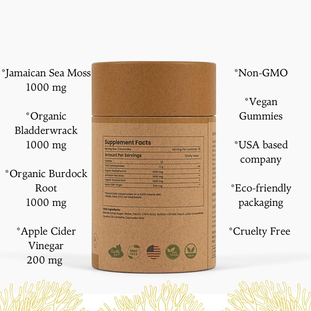 Vegan Jamaican Sea Moss and Apple Cider Vinegar Gummies for Immune Support