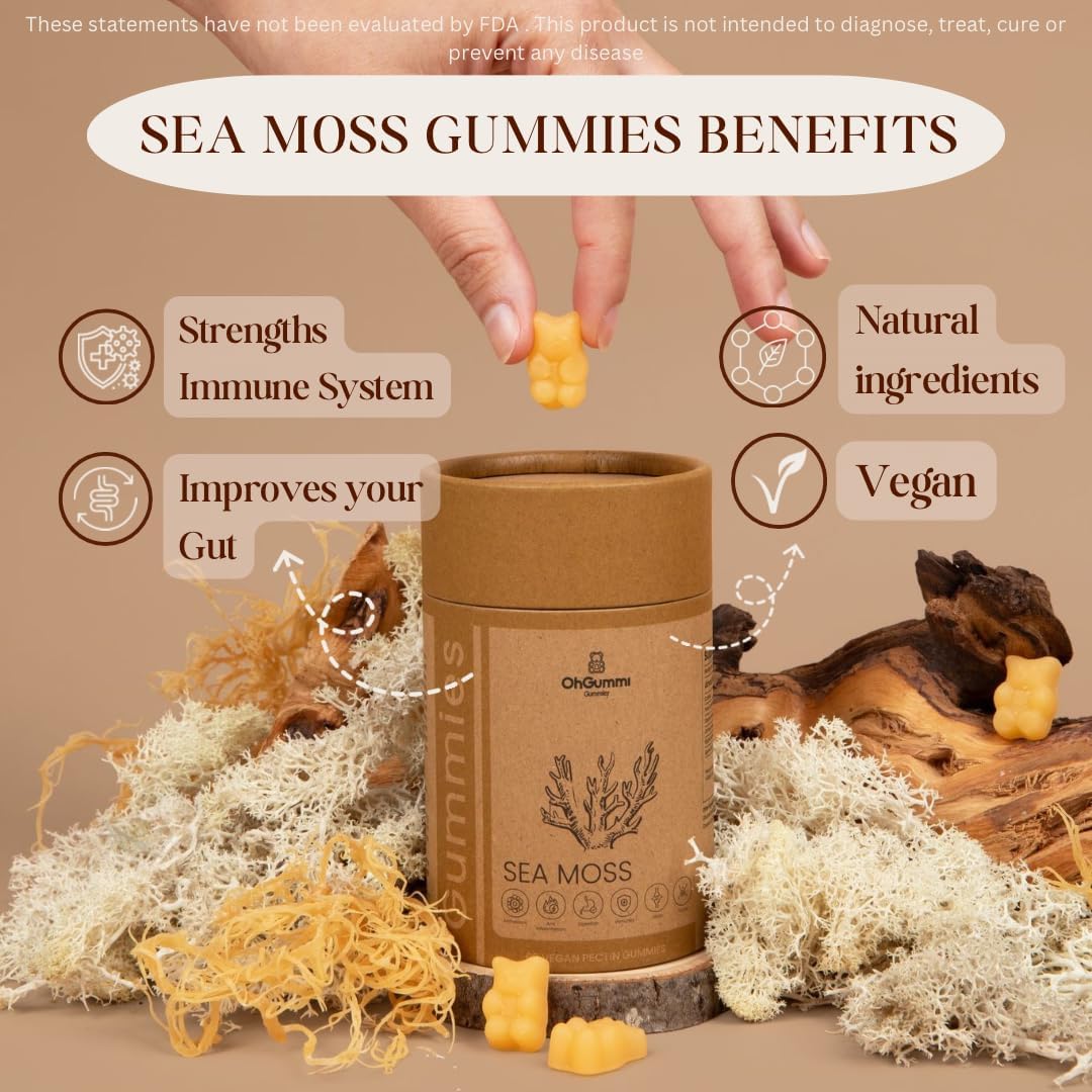 Vegan Jamaican Sea Moss and Apple Cider Vinegar Gummies for Immune Support