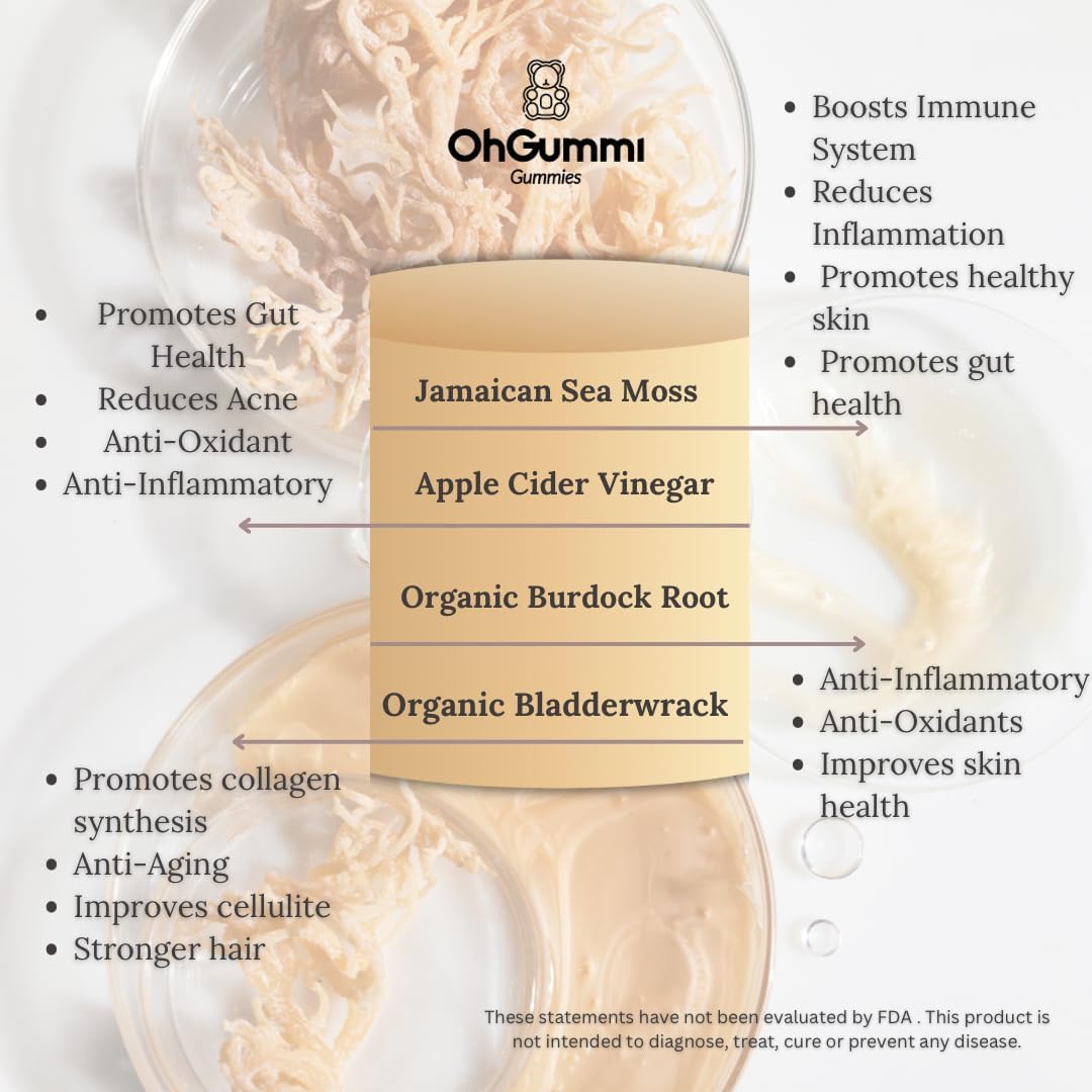 Vegan Jamaican Sea Moss and Apple Cider Vinegar Gummies for Immune Support