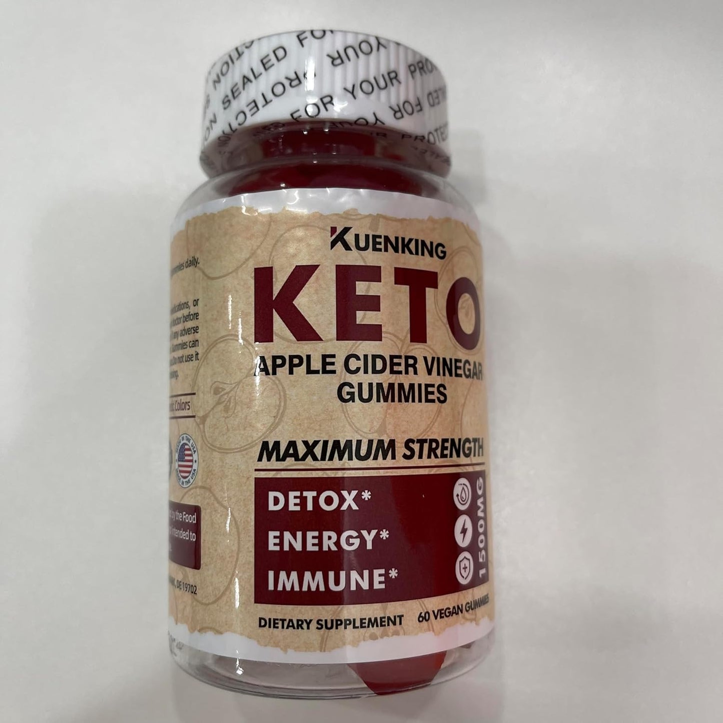 Vegan Keto ACV Gummies with Pomegranate Beet Juice Powder B12 - 1500MG, Non GMO Formula (56 Gummies)