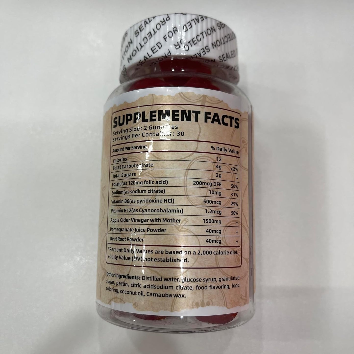 Vegan Keto ACV Gummies with Pomegranate Beet Juice Powder B12 - 1500MG, Non GMO Formula (56 Gummies)