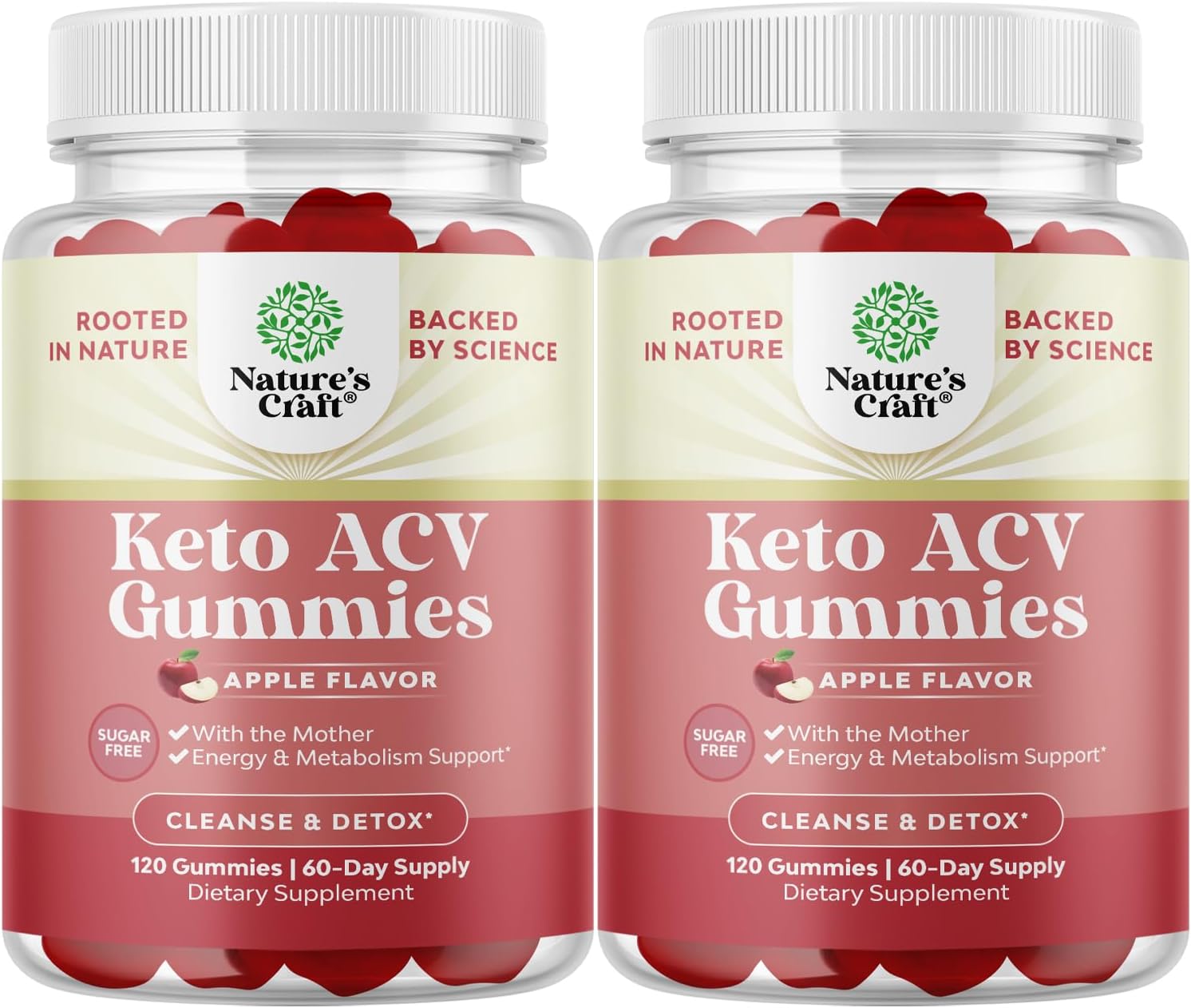 Vegan Keto Apple Cider Vinegar Gummies - Extra Strength for Cleanse and Detox - Sugar-Free and Delicious - Non GMO - 4 Month Supply