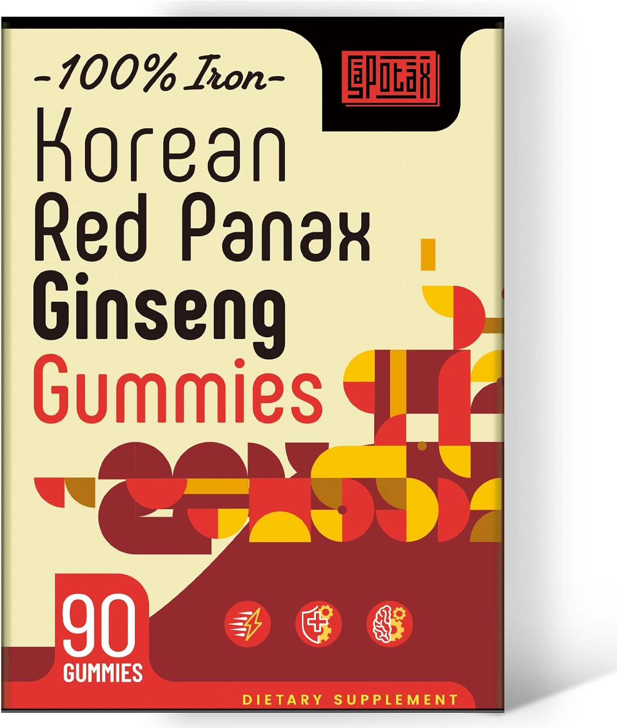 Vegan Korean Red Ginseng Gummies Supplement with Korean Red Ginseng Extract - 180 Count