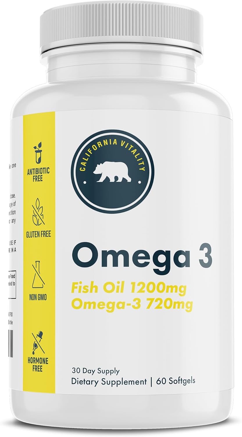 Vegan Lemon Flavor Omega-3 Fish Oil Supplements from California - Non-GMO, Gluten-Free, Dairy-Free - Made in the USA
