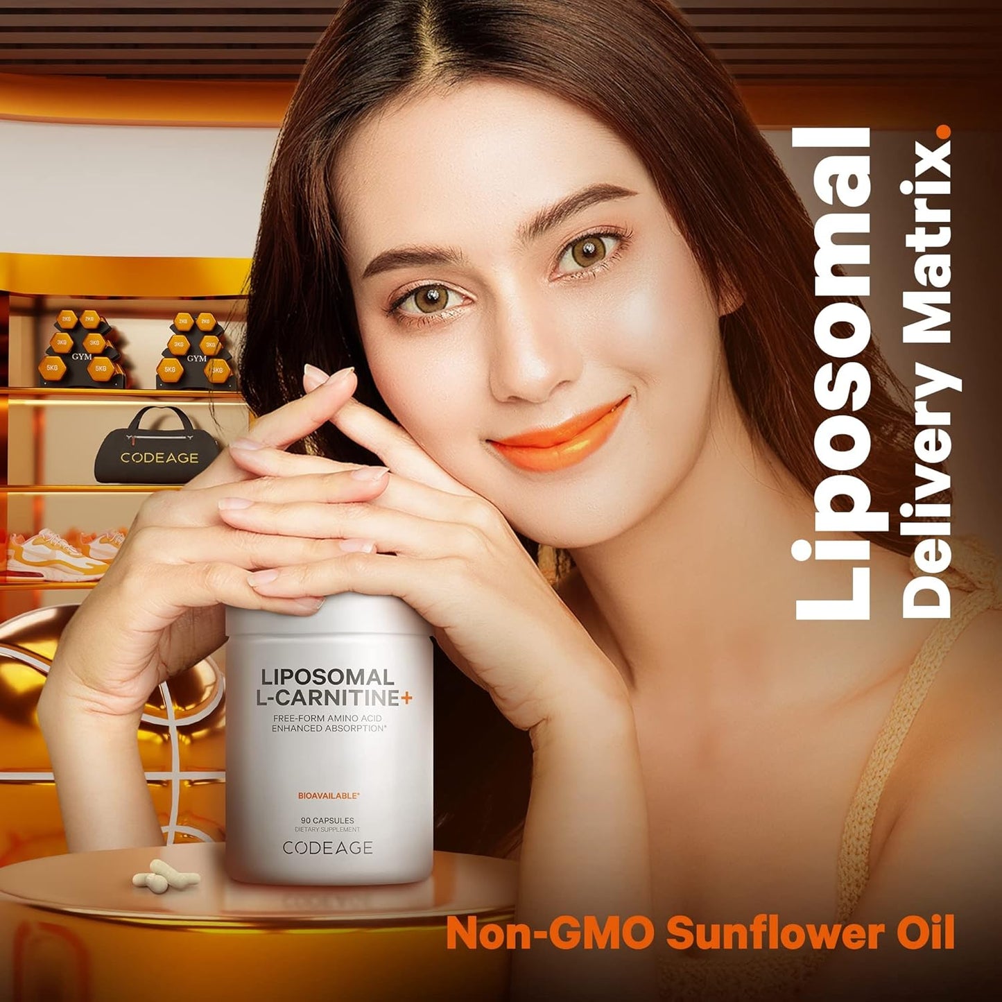 Vegan Liposomal L-Carnitine+ Supplement with 500mg L-Tartrate - Non-GMO, Gluten-Free, 90 Capsules