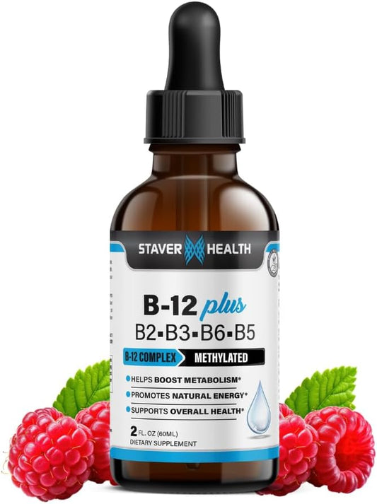 Vegan Liquid B Complex Vitamin Supplement for Energy Support - 2 Month Supply - Non-GMO - Gluten Free - 2 Fl Oz