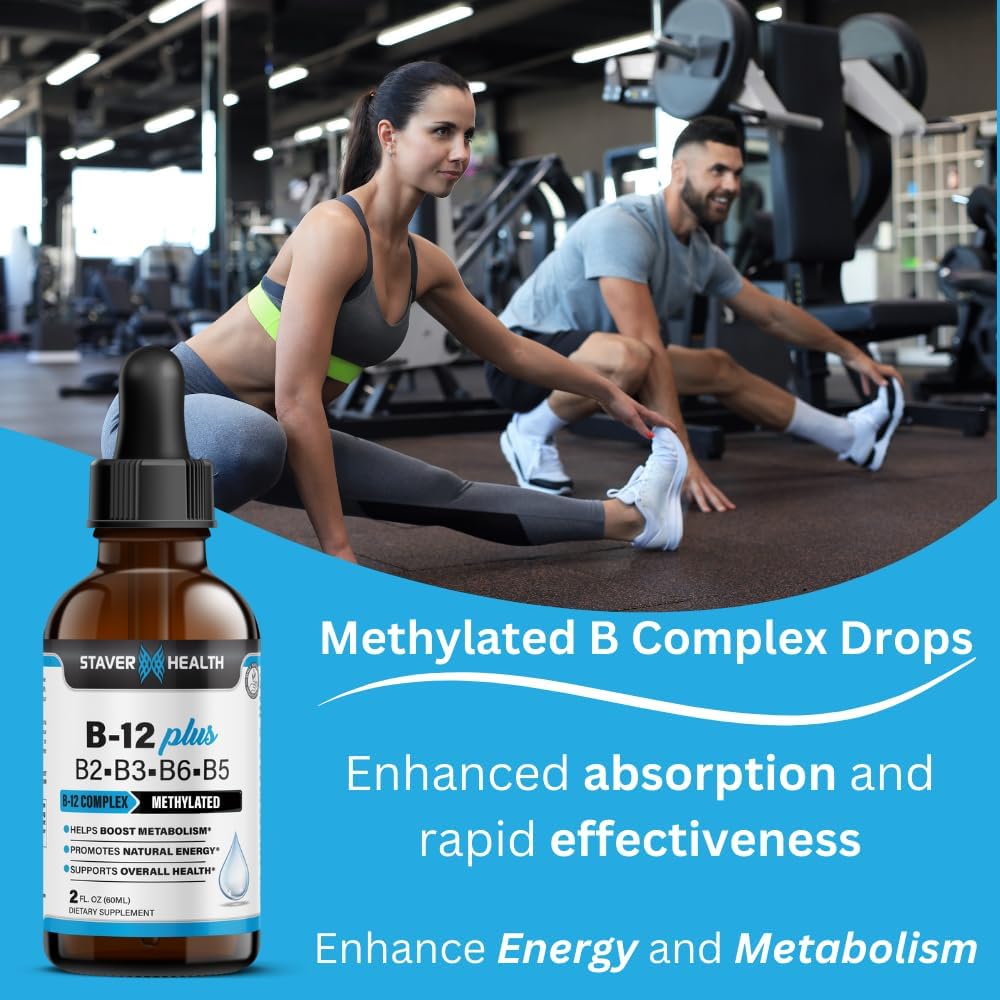 Vegan Liquid B Complex Vitamin Supplement for Energy Support - 2 Month Supply - Non-GMO - Gluten Free - 2 Fl Oz