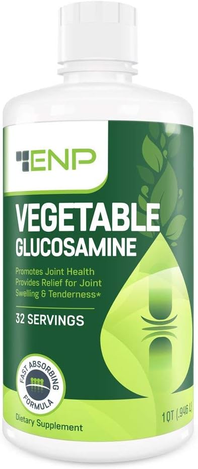 Vegan Liquid Glucosamine MSM Supplement | 1500mg Non-Shellfish Joint Support | GMO-Free | Derived from Vegetables | 32 oz | USA Made