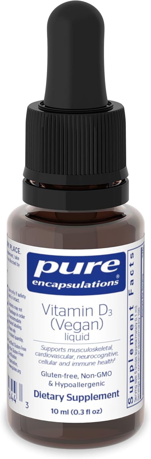 Vegan Liquid Vitamin D3 for Bone, Breast, Cardiovascular, Colon, and Immune Health - 0.3 fl. oz.