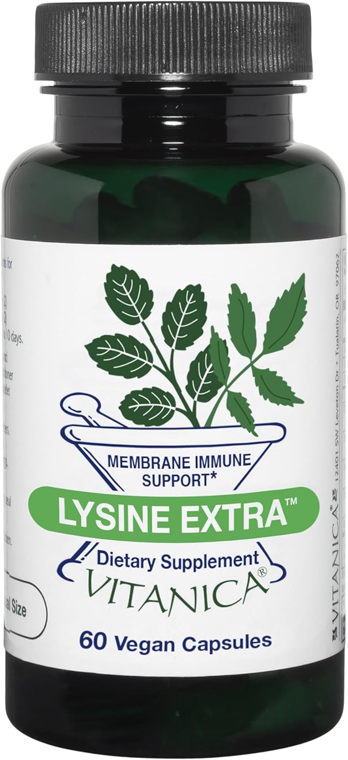 Vegan Lysine Extra Capsules for Immune System Support by Vitanica - 60 Count
