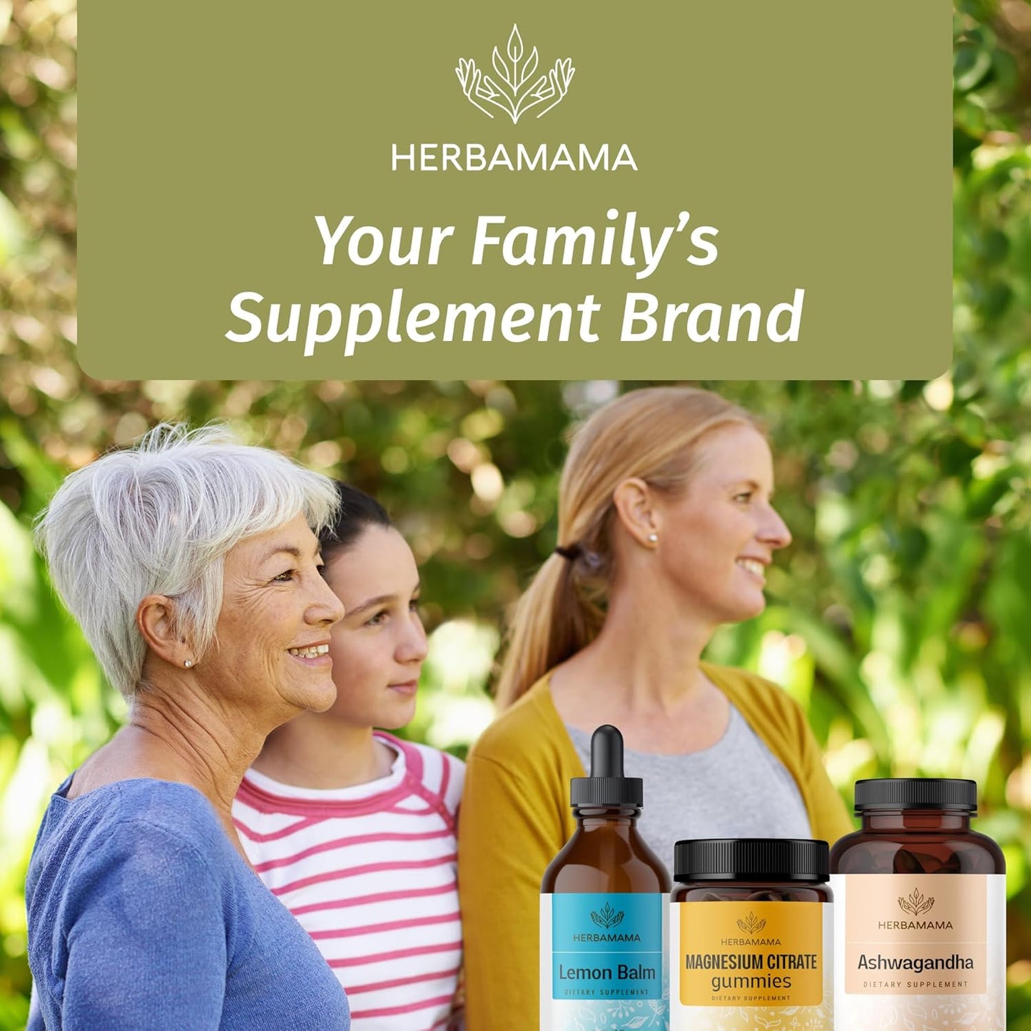 Vegan Magnesium Citrate Gummies for Relaxation Support - HERBAMAMA Calm Supplement - Non-GMO Banana-Flavored Chews - 90 Count