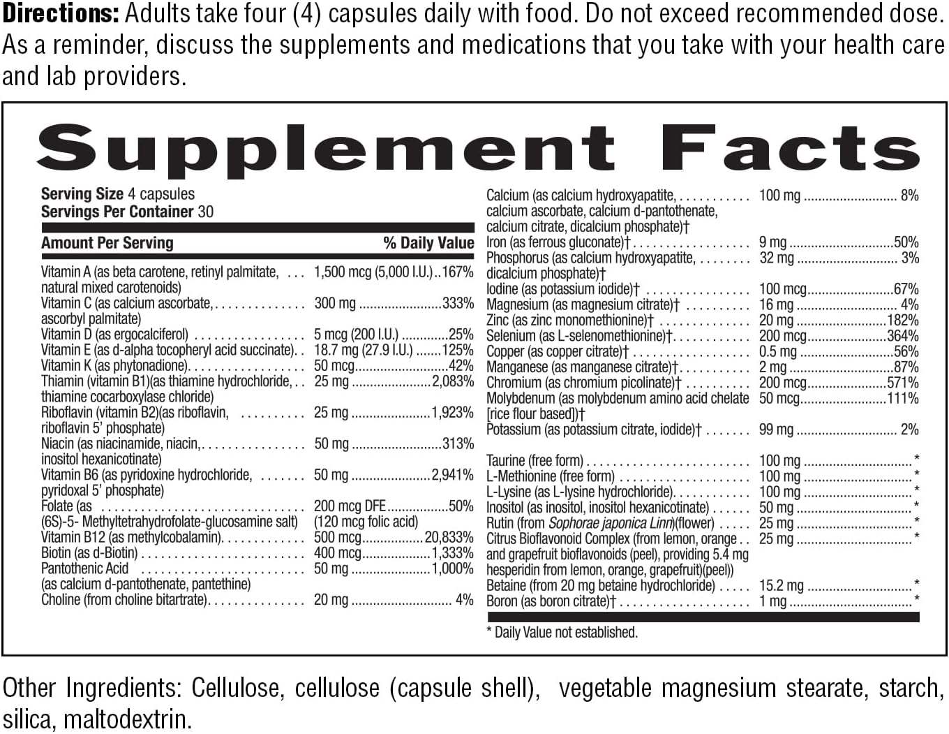 Vegan Men's Daily Multivitamin with Vitamin B12, Iron, and Amino Acids - 120 Capsules for Immune Support - Gluten-Free
