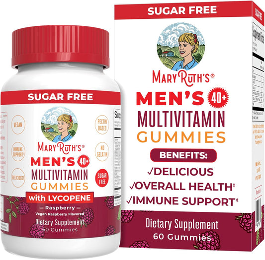 Vegan Men's Multivitamin Gummies 40+ | Immune Support | Sugar-Free | 60 Count