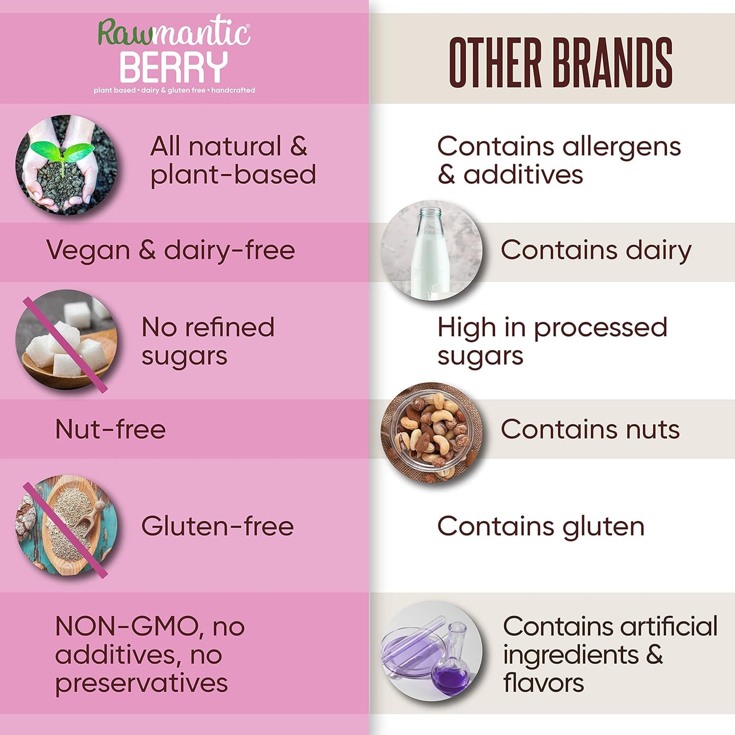 Vegan Mixed Berry Chocolate Energy Bars - 2.1 Oz (Pack of 12) - Dairy, Nut, and Gluten Free Snack Bars - Non-GMO Rawmantic Chocolate Berry Bars for Energy Boosts