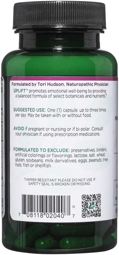 Vegan Mood and Emotional Support Supplement, 60 Capsules by Vitanica Uplift