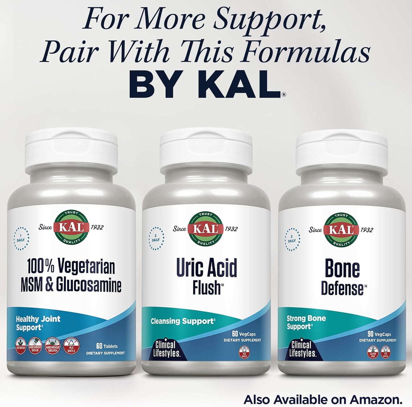 Vegan MSM & Glucosamine Supplement for Healthy Joints - 100% Vegetarian Formula - Shellfish-Free - Lab Verified - 60-Day Guarantee - 60 Tablets