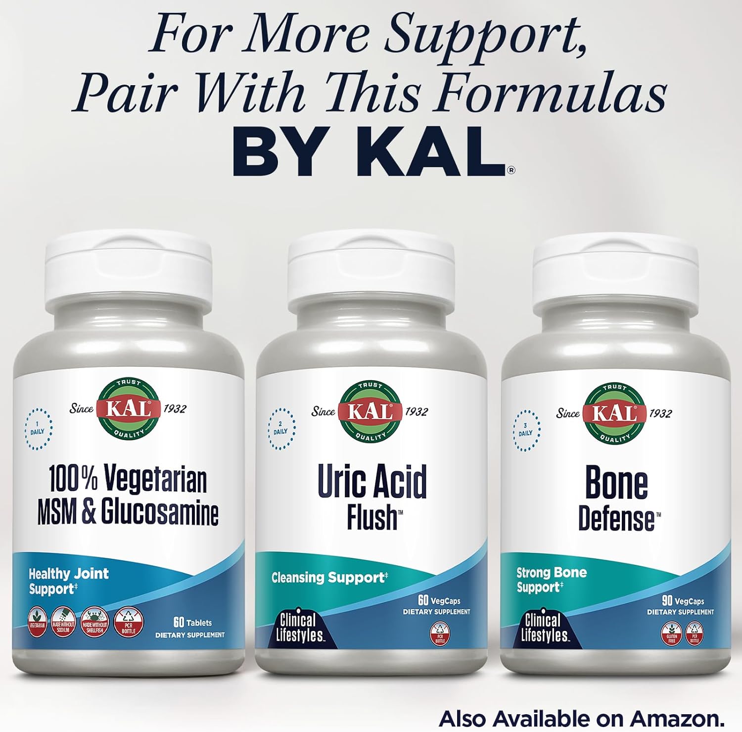 Vegan MSM & Glucosamine Supplement for Healthy Joints - 100% Vegetarian Formula - Shellfish-Free - Lab Verified - 60-Day Guarantee - 60 Tablets