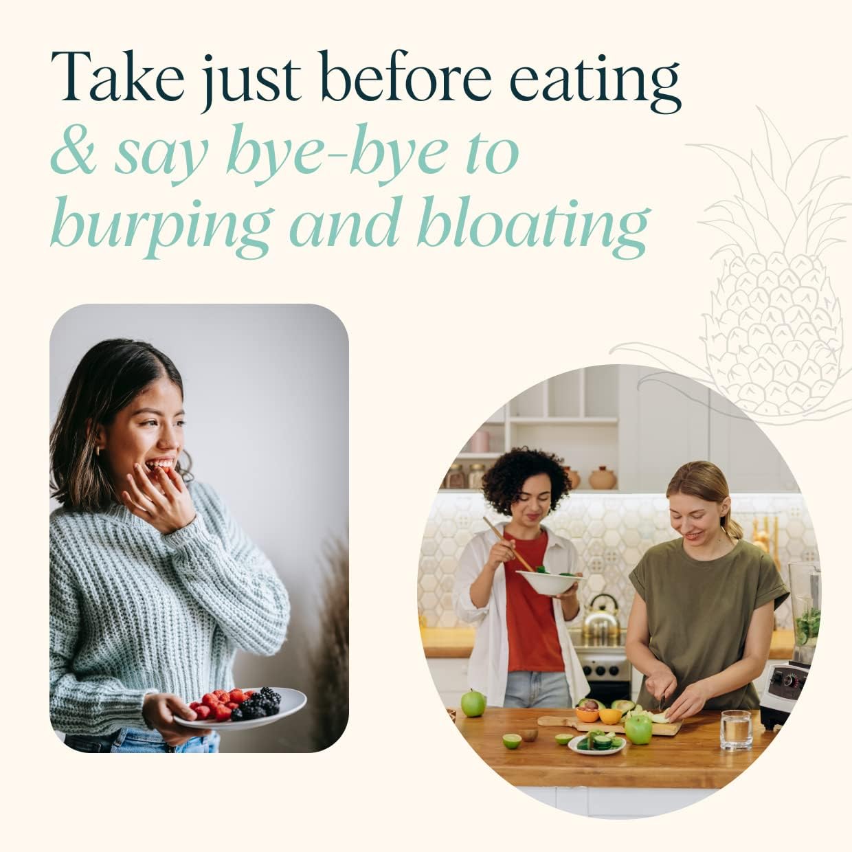 Vegan Multi-Enzyme Supplement with Probiotics for Digestive Health - Gluten-free, Easy-to-Swallow Capsules for Bloating and Gas Relief