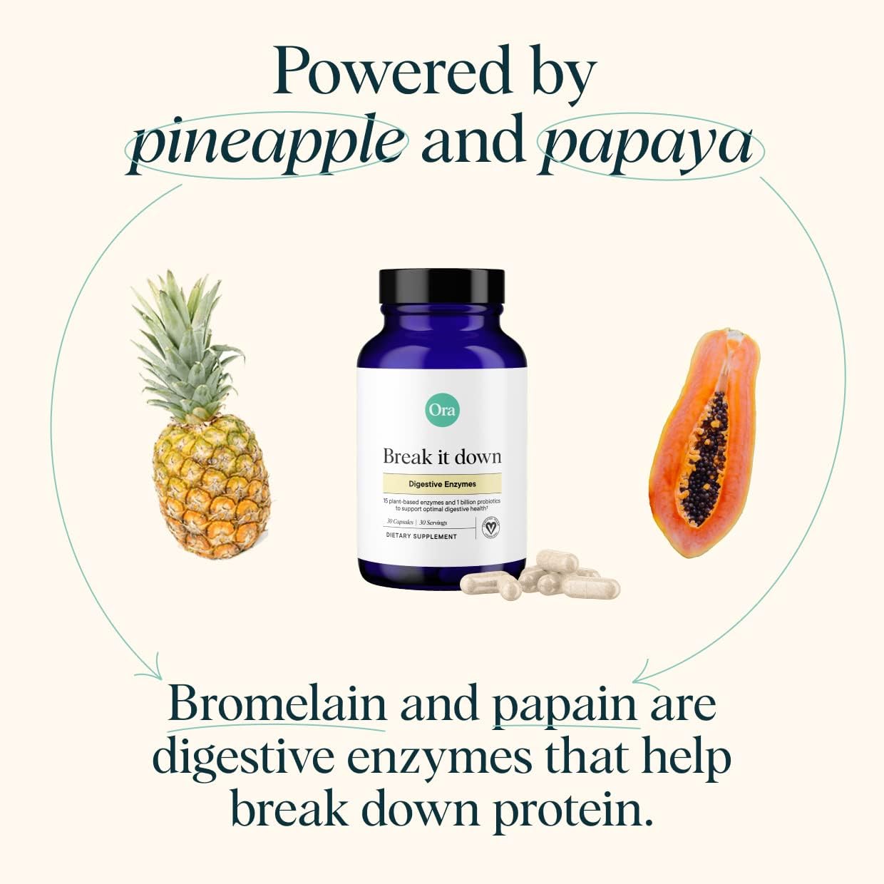 Vegan Multi-Enzyme Supplement with Probiotics for Digestive Health - Gluten-free, Easy-to-Swallow Capsules for Bloating and Gas Relief