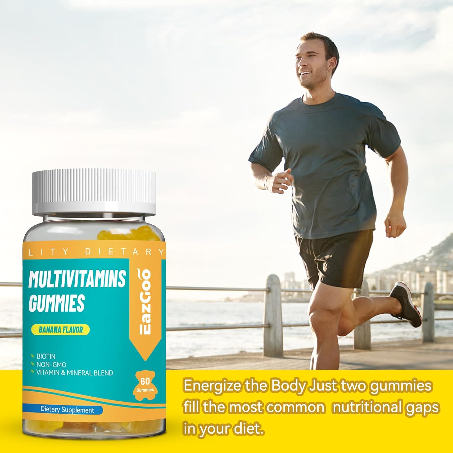 Vegan Multivitamin Gummies for Adults - 60 Count, Daily Nutritional Support for Men & Women