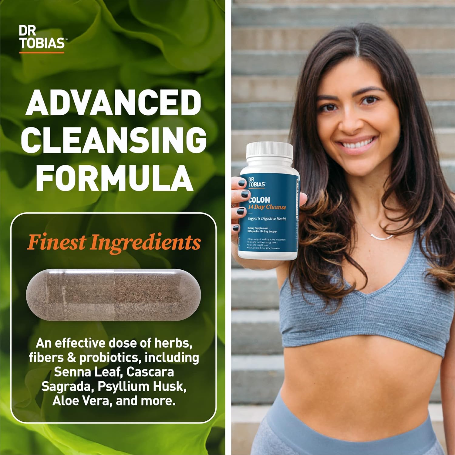 Vegan Omega 3 Algae Oil with Colon Cleanse for Digestive Health & Immune Support