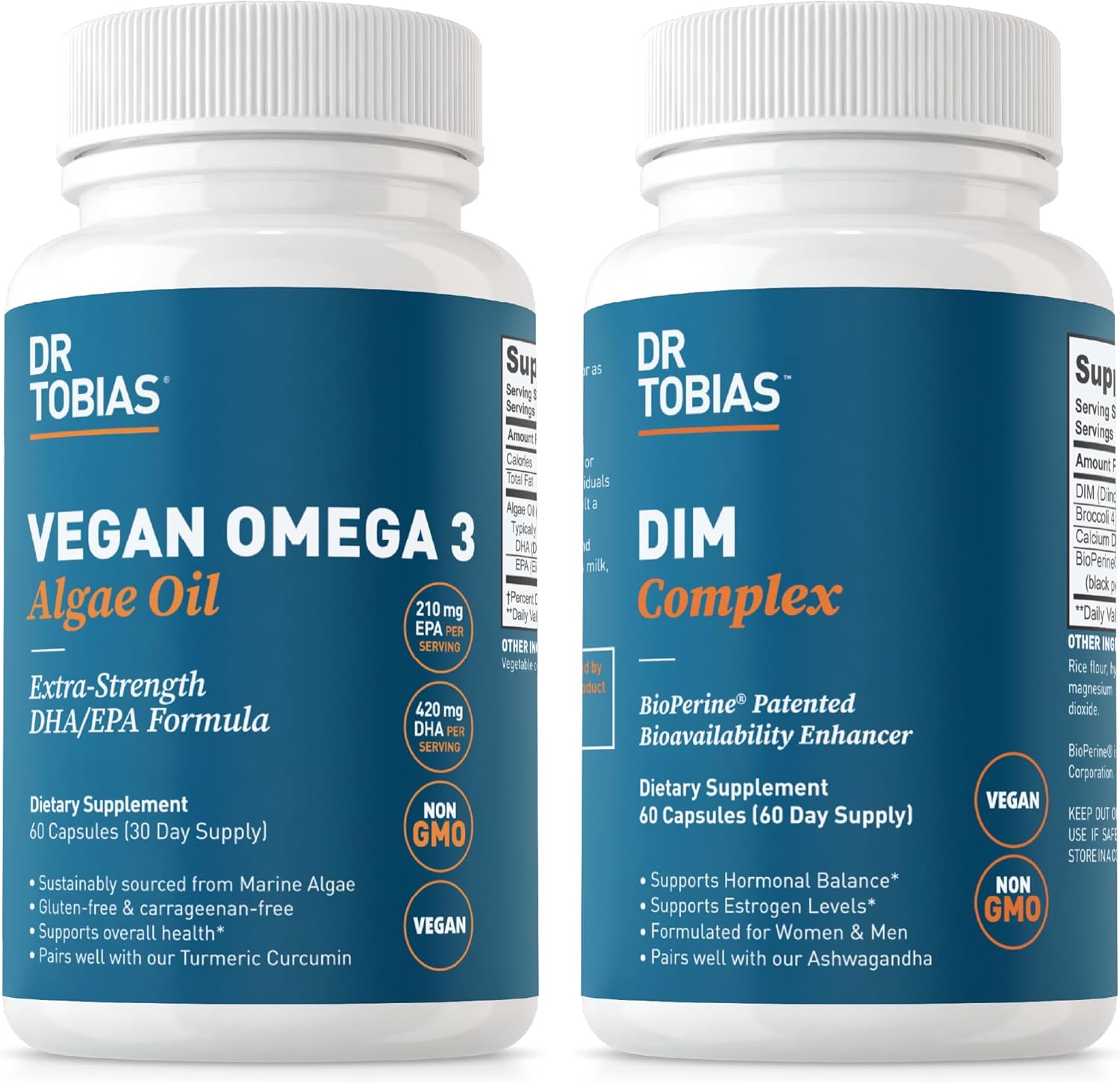 Vegan Omega 3 Algae Oil with DIM Complex for Hormonal Health - Non-GMO, Vegan Formula for Women & Men
