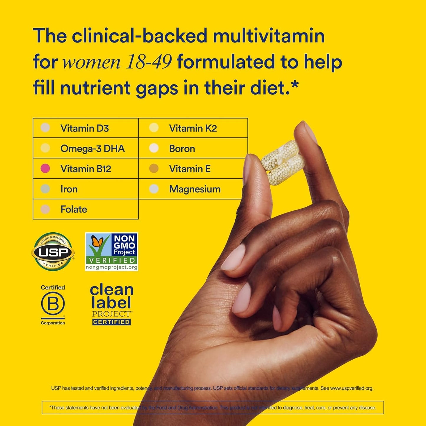 Vegan Omega 3 DHA Multivitamin for Men and Women 18+ by Ritual