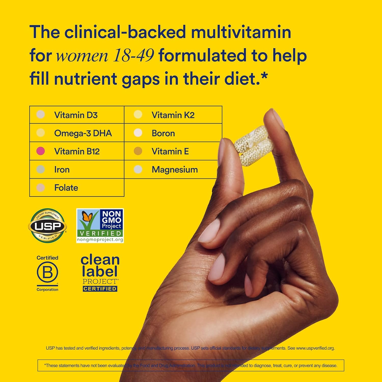 Vegan Omega 3 DHA Multivitamin for Men and Women 18+ by Ritual